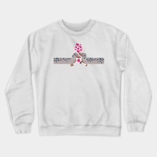 Dachshunds long love // fuchsia pink hearts Valentine's Day details spotted weiner dog puppy Crewneck Sweatshirt